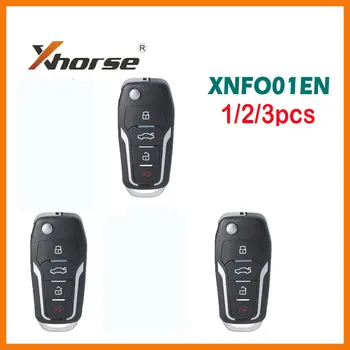 1/2/3ks XHORSE XNFO01EN Univerzální Dálkové Klíč pro Ford 4 Tlačítka, Bezdrátové Dálkové ovládání Klíč pro VVDI2 a VVDI Klíčovým Nástrojem anglická Verze