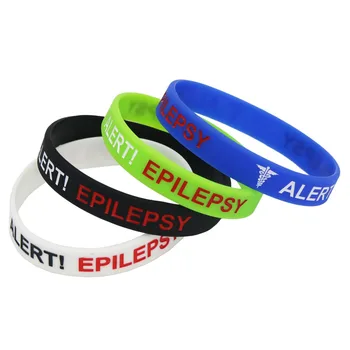 4ks Lékařské Pohotovosti! Epilepsie Silikonové Gumy Náramek Pacienta Povědomí Náramek Ženy Muži Náramky&Náramky Dospělé Šperky SH135