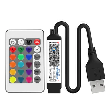 5-24V Inovativní Mini Bluetooth Kompatibilní Řadič LED Světla Strip Časový Spínač Vícenásobný Režim Music Pro RGB Smart APP Ovládání