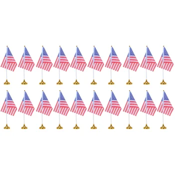 96 Ks Kreativní Americkou Stolní Vlajka USA Národní Vlajky, Stolní Vlajky, psací Stůl Dekorace pro Domácí Kanceláře (24 Zlaté Kolo