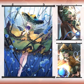 Anime Komeiji Koishi Touhou Project Loli Dívka Cosplay HD Wall Scroll Roll Obraz, Plakát Visí Obraz, Plakát Home Decor Dárek