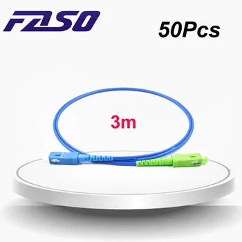 FASO 50ks/Pytel 3m SC/UPC SC/APC Single Mode G657A2 Simplex Core 3.0 mm Obrněné Optické Vlákno Patch Kabel S Modrá LSZH Bunda