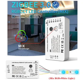 GLEDOPTO ZigBee3.0 Pro RGB+Bílá LED Pás, Regulátor DC 12-54V Tuya SmartThings Aplikace 2.4 G RF Dálkové Ovládání
