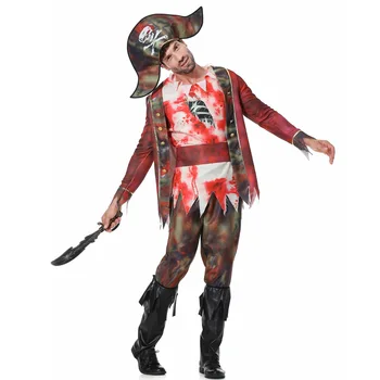 Halloween Pro Dospělé Cosplay Krvavý Pirát Kostým Zombie Muž