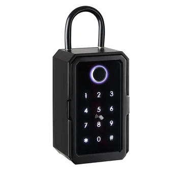 Klíčový Kabinet S Kód, Klíč, Bezpečný Černý Zinek Slitiny Pro Venkovní/Vnitřní Klíč V Bezpečí Otisků Prstů Pro Domácí/Garáž/Office (Bluetooth)