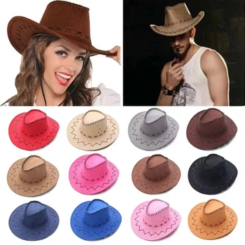 Kovbojský klobouk z imitace semiše západní kovbojský klobouk pánské jezdec klobouk панама fedora klobouk Panama lano příslušenství