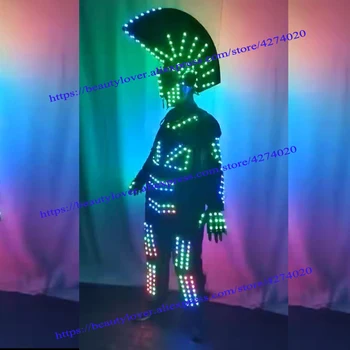 LED Robota Oblek lumious Kostýmy Bar, noční Klub, Taneční Vystoupení, Show kostým změna barvy oblečení strany