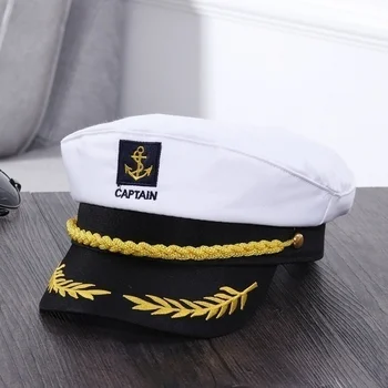 Módní Dospělé Jachta, Loď, Loď, Námořník, Kapitán Kostým Klobouk Cap Navy Námořní Admirál