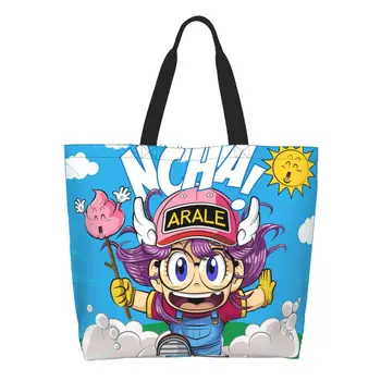 Módní Dr. Propad Nákupní Tote Bag Recyklace Arale Norimaki Anime Manga Plátno S Potravinami Shopper Taška Přes Rameno