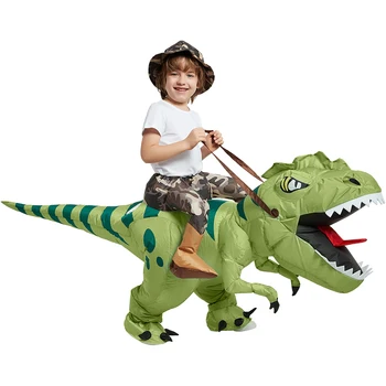 Nafukovací Kostým Dinosaura na Koni T Rex Vzduchu Vyhodit Vtipný Maškarní Party Halloween Kostým pro Děti Chlapci Dívky, Dítě, Dospělý
