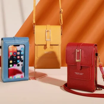 Nové Multifunkční Dámské Tašky Transparentní Dotyková Obrazovka Telefon Bag Trend Jednoduchá Crossbody Taška Ženy Módní Peněženky Minci Taška