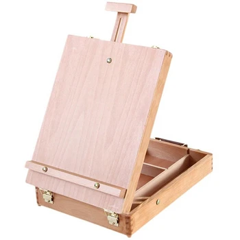 Velký Nastavitelný Dřevěný Stůl Sketch Box Stojan Stolní Stojan Pro Umělce, Studenty Umění A Začátečníky