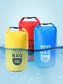 Vodotěsný Dry Bag 10L 500D PVC Venkovní Pláž Koupání Skladování Pytel Plovoucí Zařízení Sáčky Pro Kajak, Kanoe, Lodičky, Rybaření Rafting