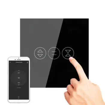 Wifi Spínače Kontrolní Skupina Us-Standard Tuya Inteligentní Život, Led Podsvícení, Hlasové Ovládání Smart Home Smart Touch Závěs Spínač