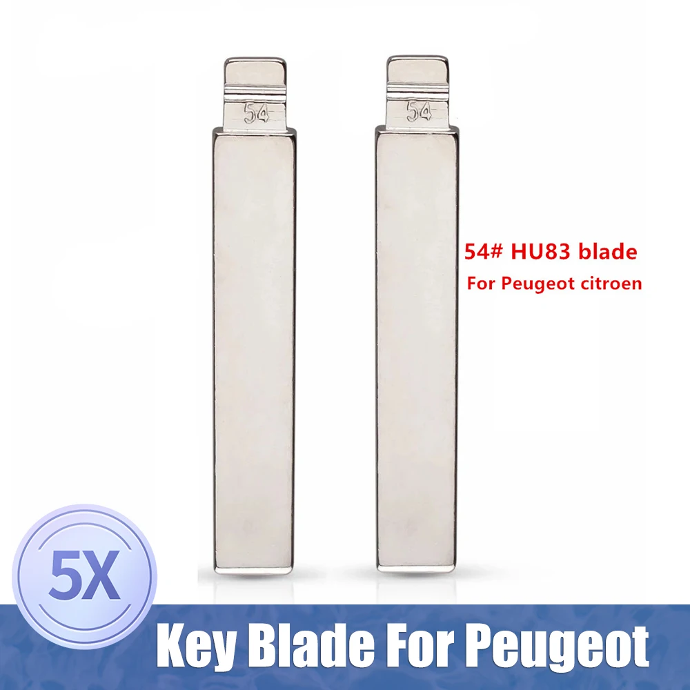5ks 54# HU83 Kovové Uncut Prázdné Flip Vzdálené Klíčové Blade Pro Peugeot 407 Citroen pro keydiy KD xhorse VVDI JMD Klíč embryo